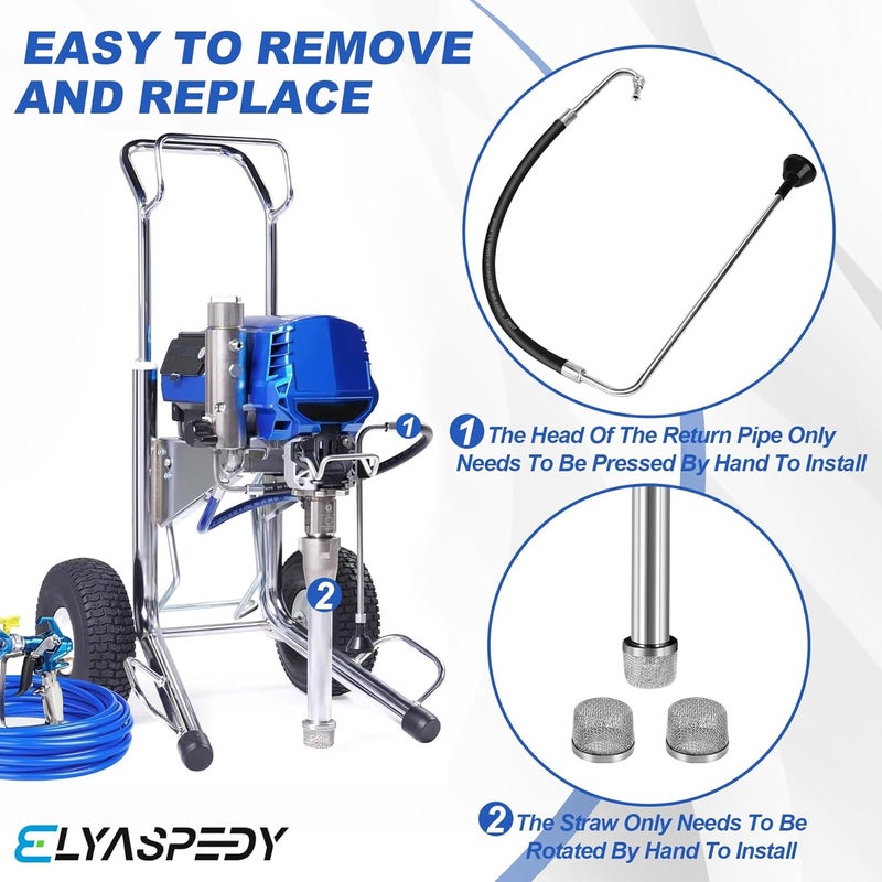 Elyaspedy 2025 New Stainless Steel Suction Hose and Reflux Line Sets,Complimentary 2 Filter,Compatible With Graco 695 795 3900 1095 1595 5900 7900 Airless Spraying Machine,Airless Paint Sprayer Accessories - Image 5
